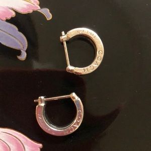 Coach Pave signature huggie earrings